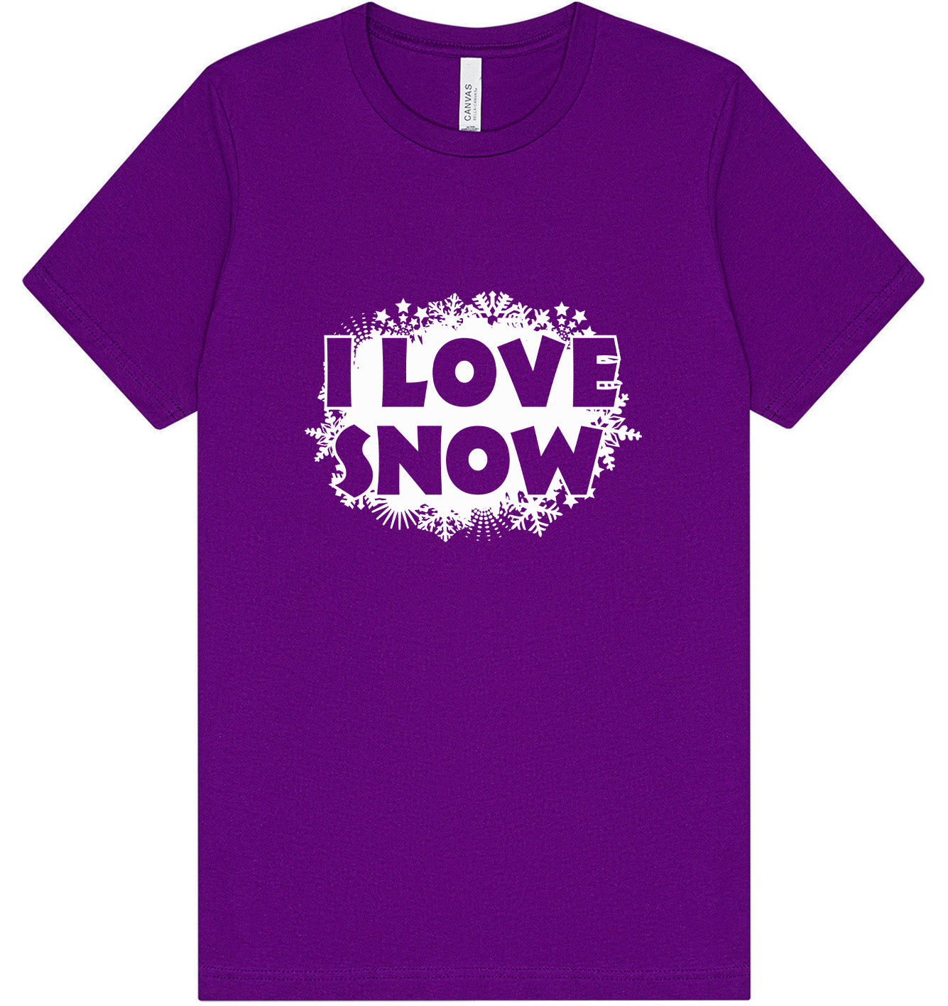 I Love Snow Adult Bella Canvas Shirt