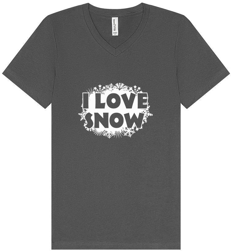 I Love Snow Unisex V-Neck Shirt