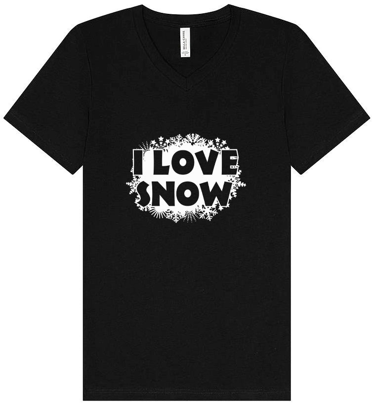 I Love Snow Unisex V-Neck Shirt