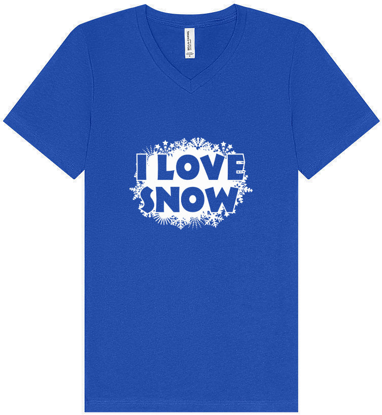 I Love Snow Unisex V-Neck Shirt