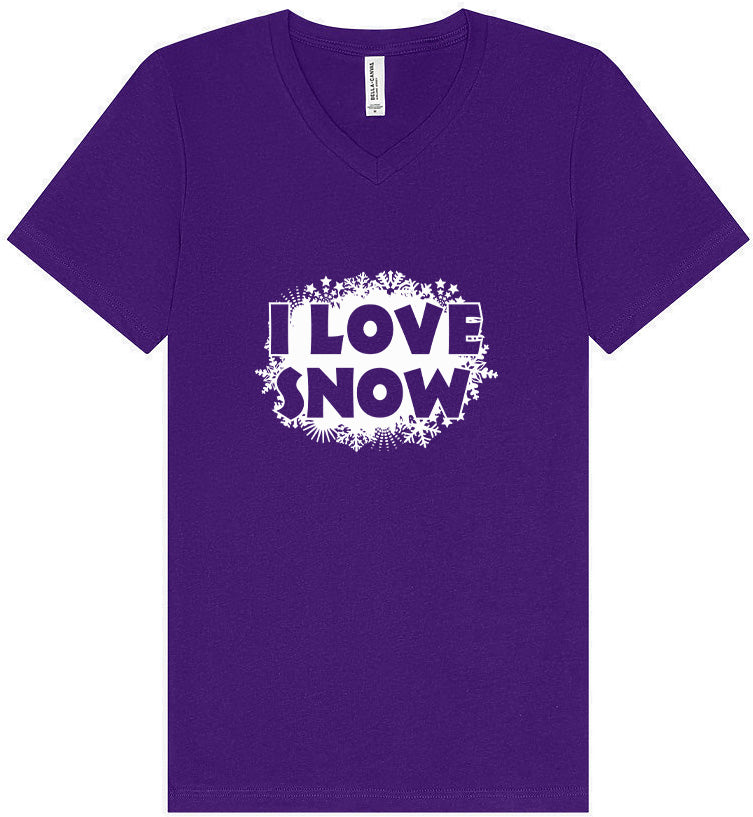 I Love Snow Unisex V-Neck Shirt