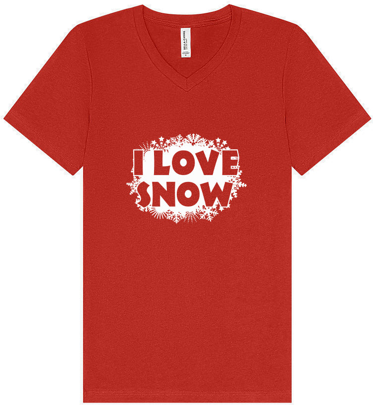 I Love Snow Unisex V-Neck Shirt