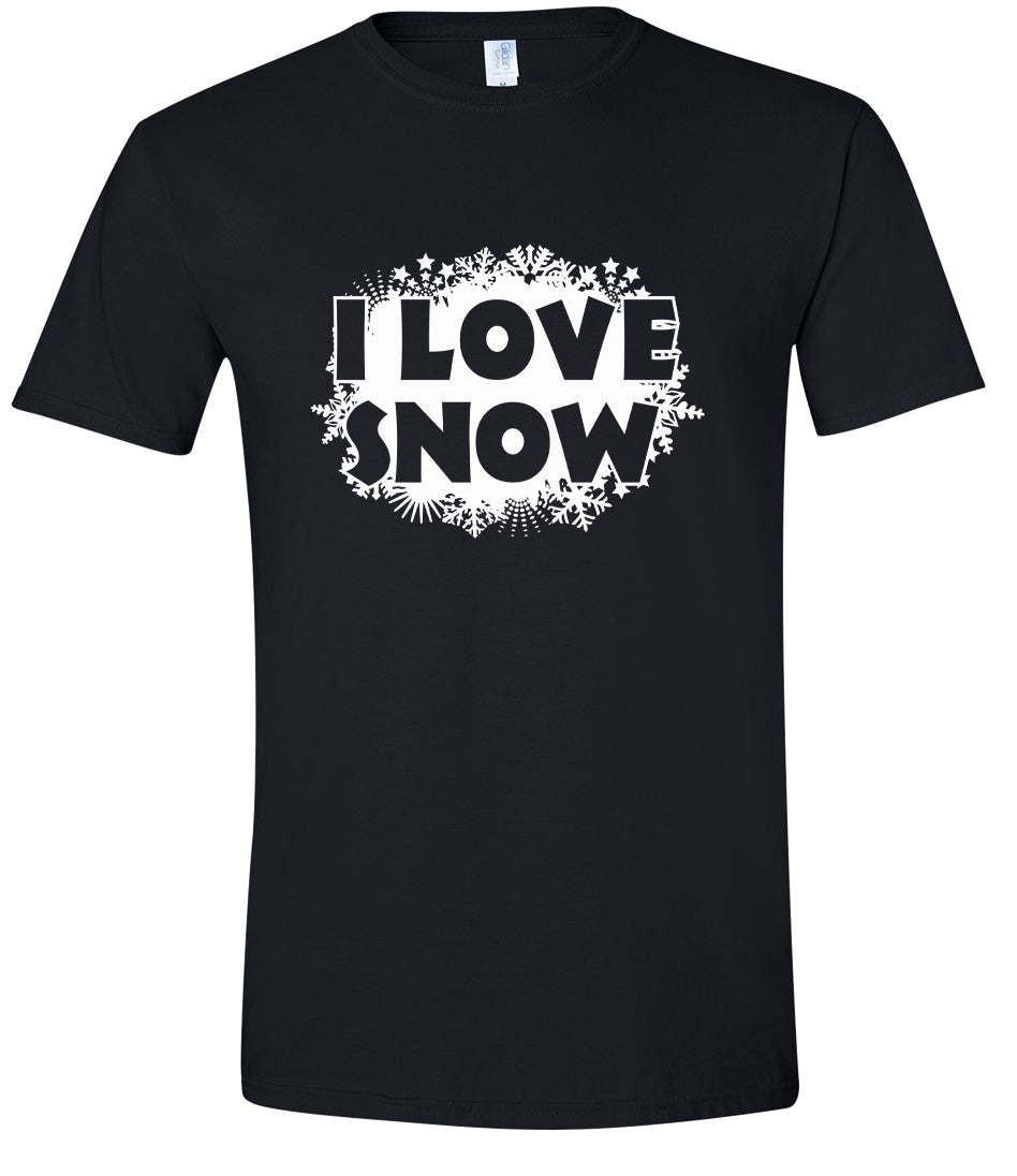 I Love Snow Adult Gildan Soft Shirt