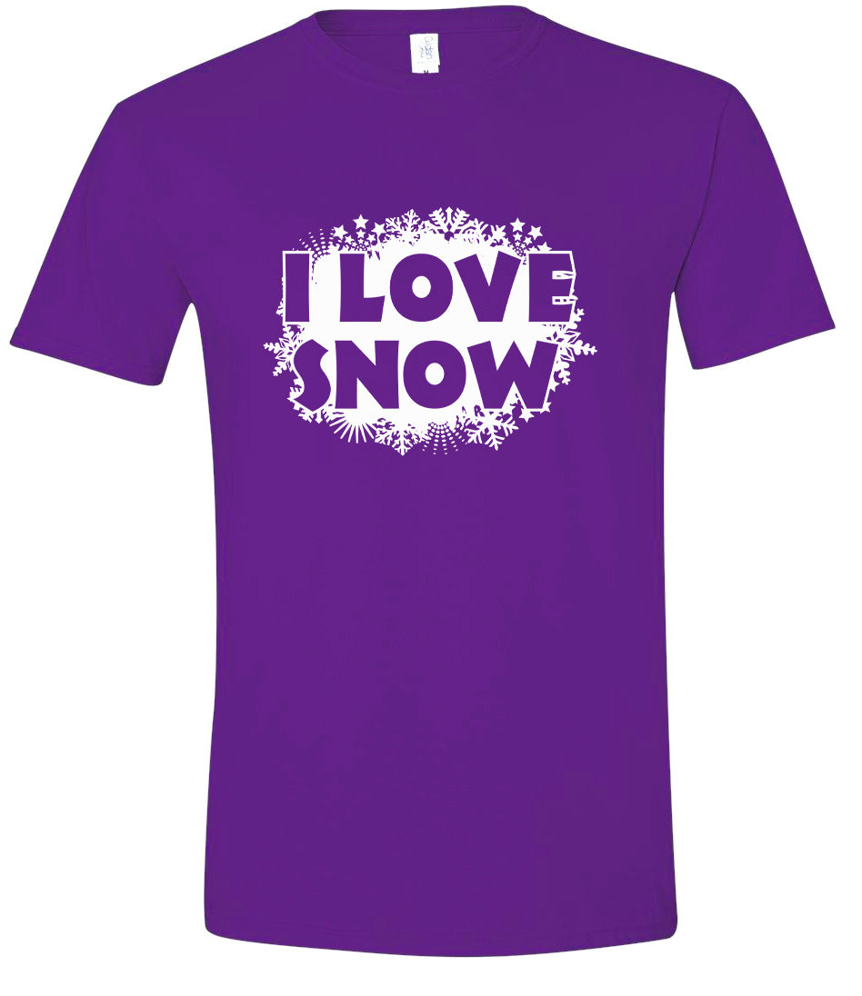 I Love Snow Adult Gildan Soft Shirt