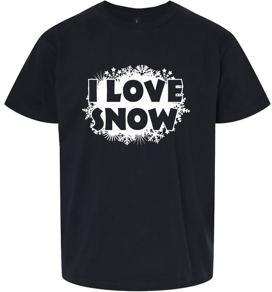 I Love Snow Children's Gildan Soft Shirt