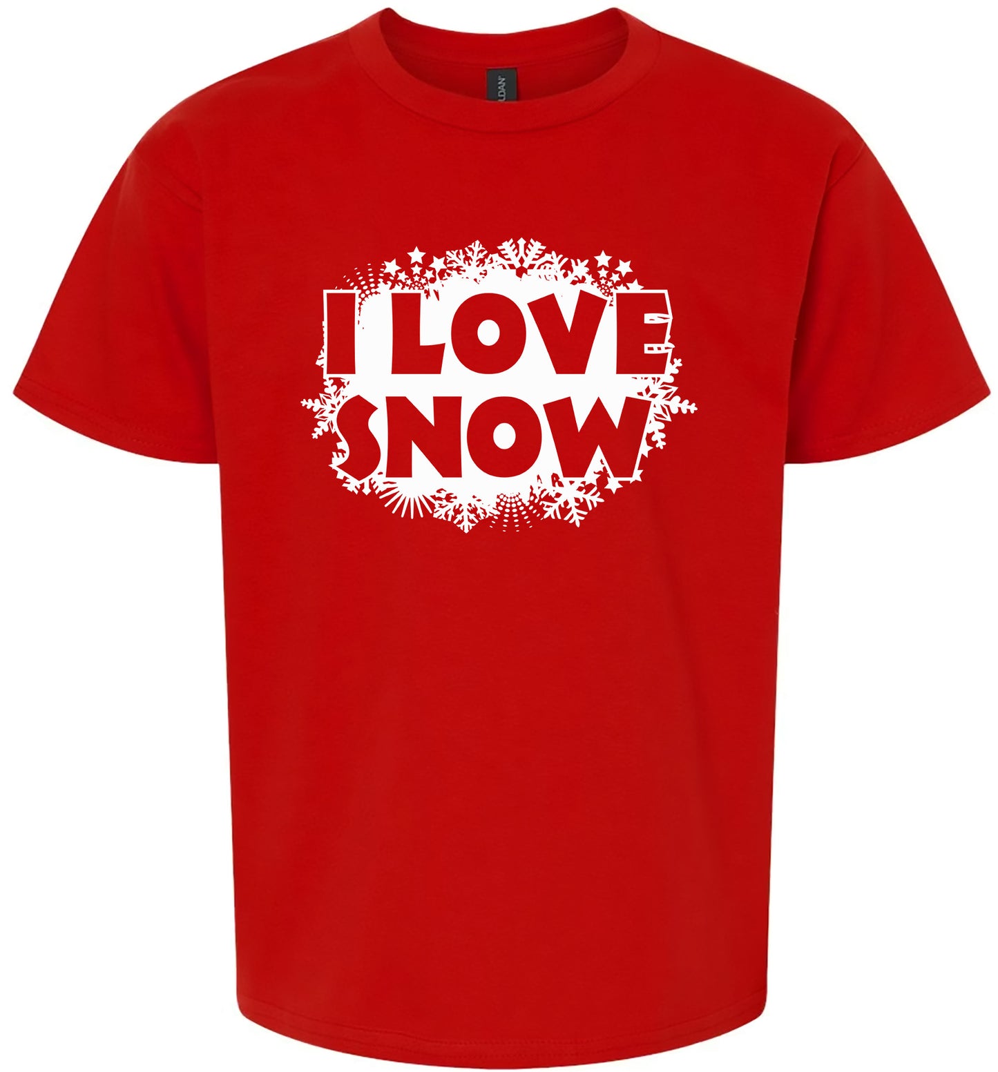 I Love Snow Children's Gildan Soft Shirt