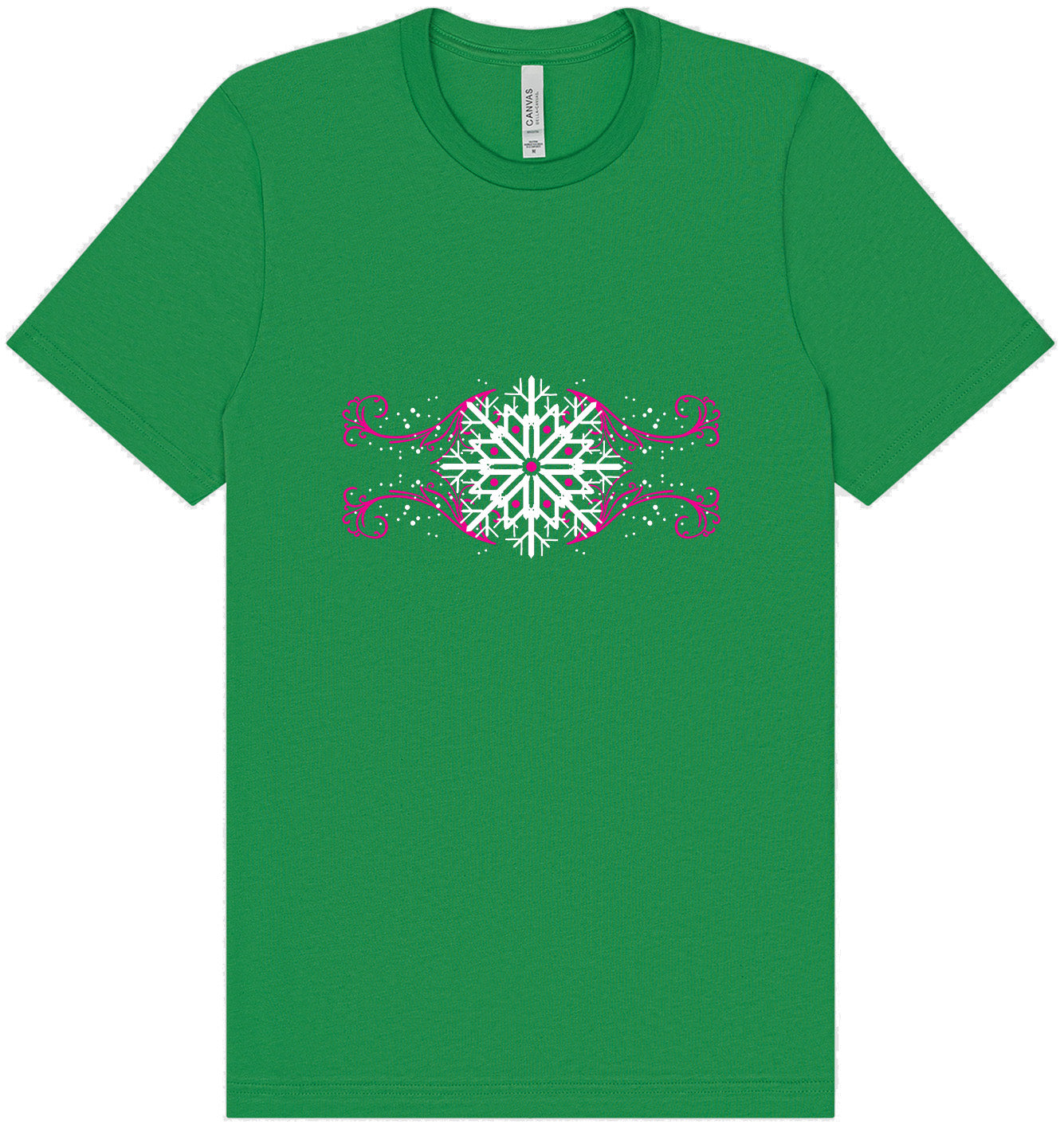 Pink Snowflake Swirls Adult Bella Canvas Shirt