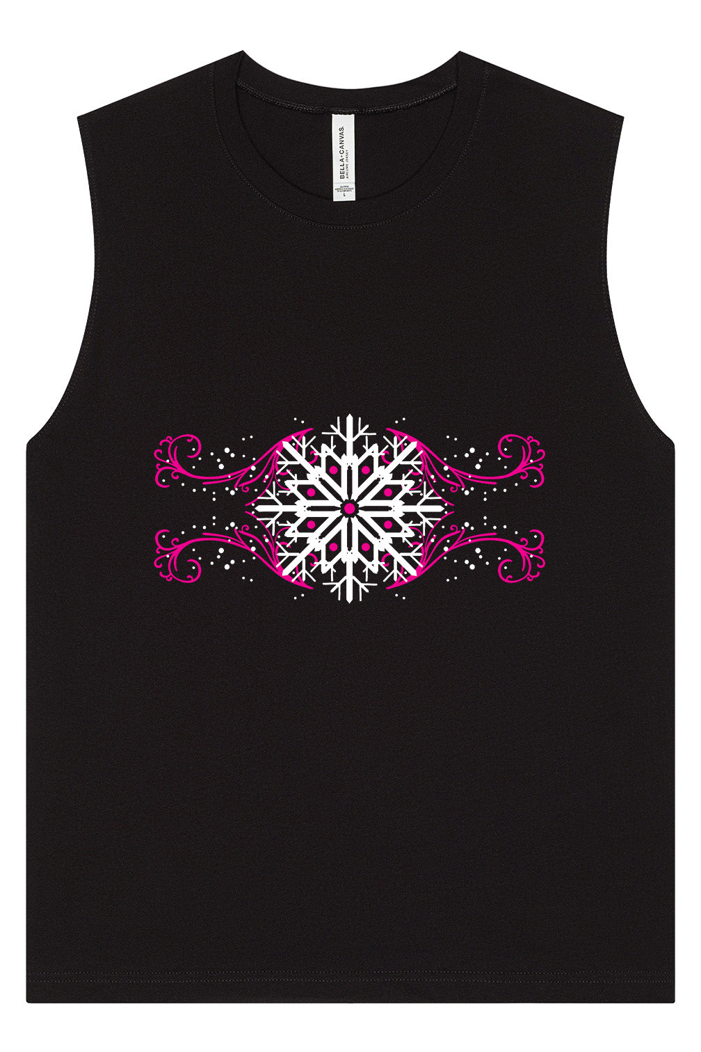 Pink Snowflake Swirls Muscle Tank