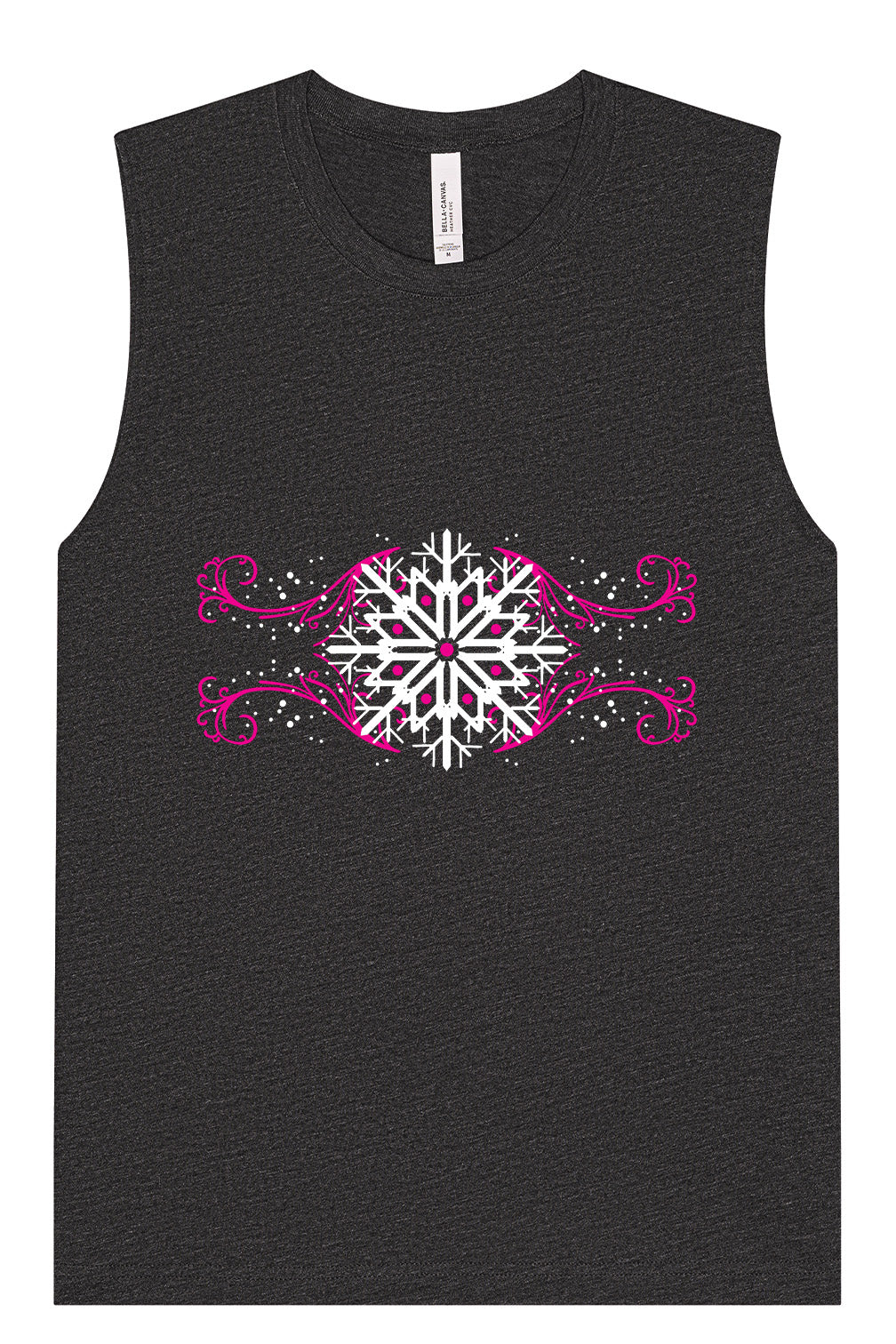 Pink Snowflake Swirls Muscle Tank