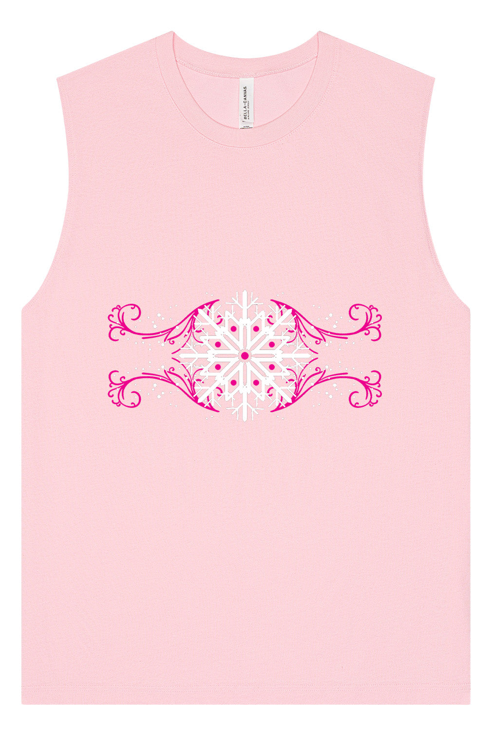 Pink Snowflake Swirls Muscle Tank