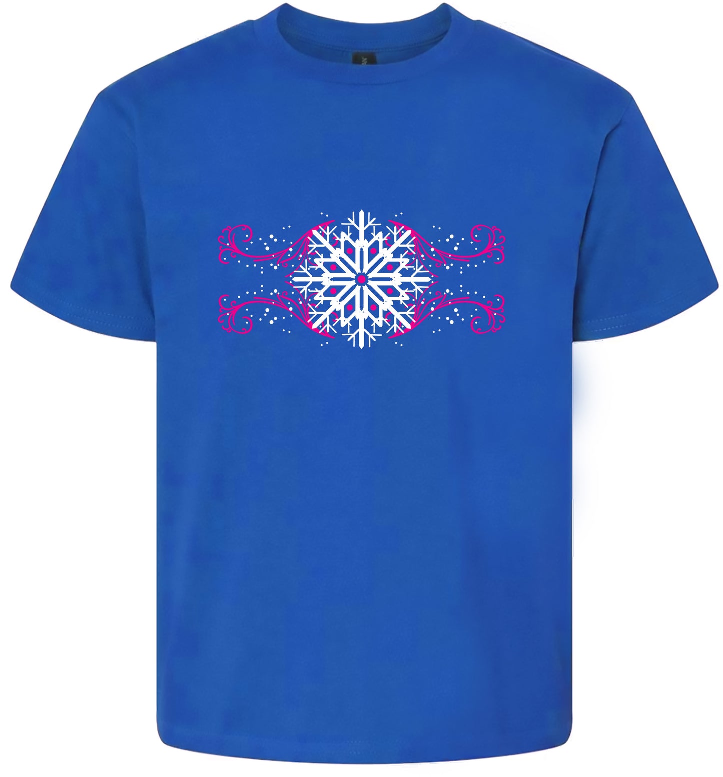 Pink Snowflake Swirls Children's Gildan Soft Shirt