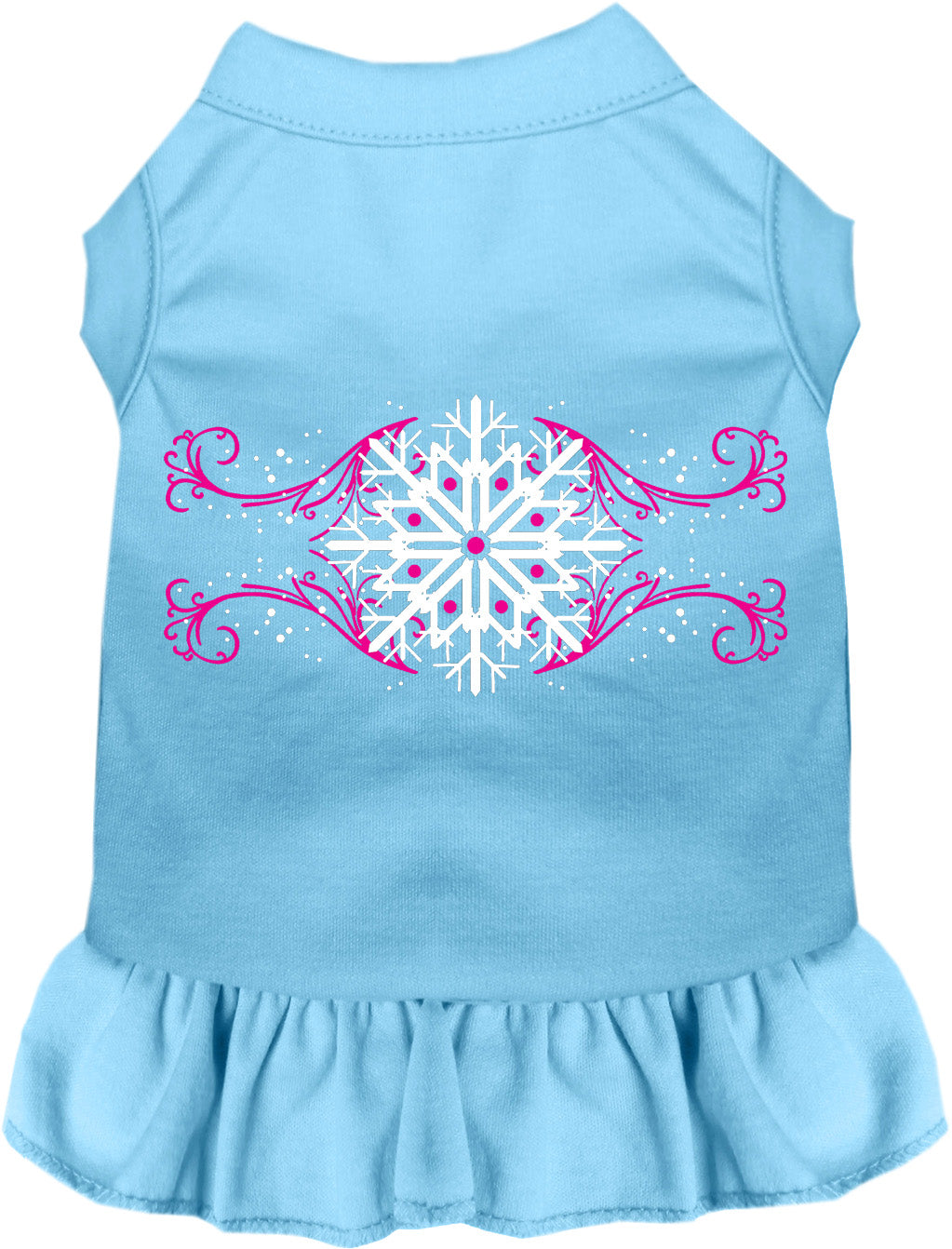Pink Snowflake Swirls Pet Dress
