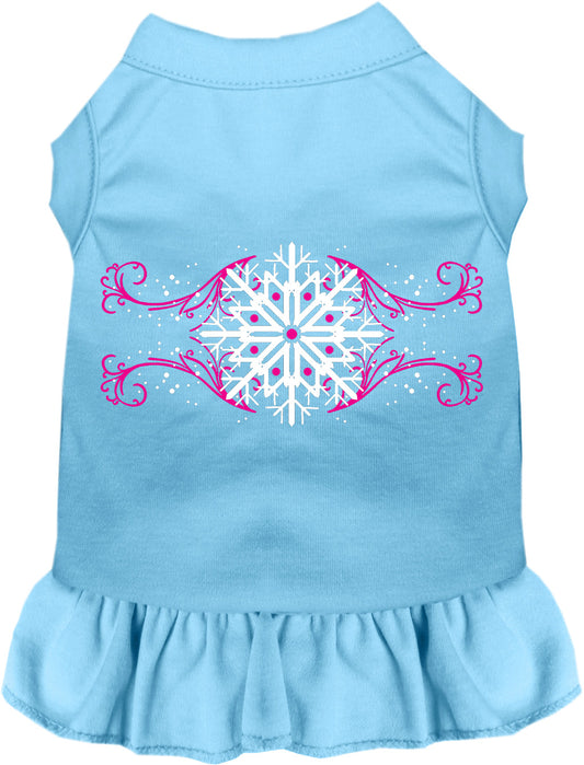 Pink Snowflake Swirls Pet Dress