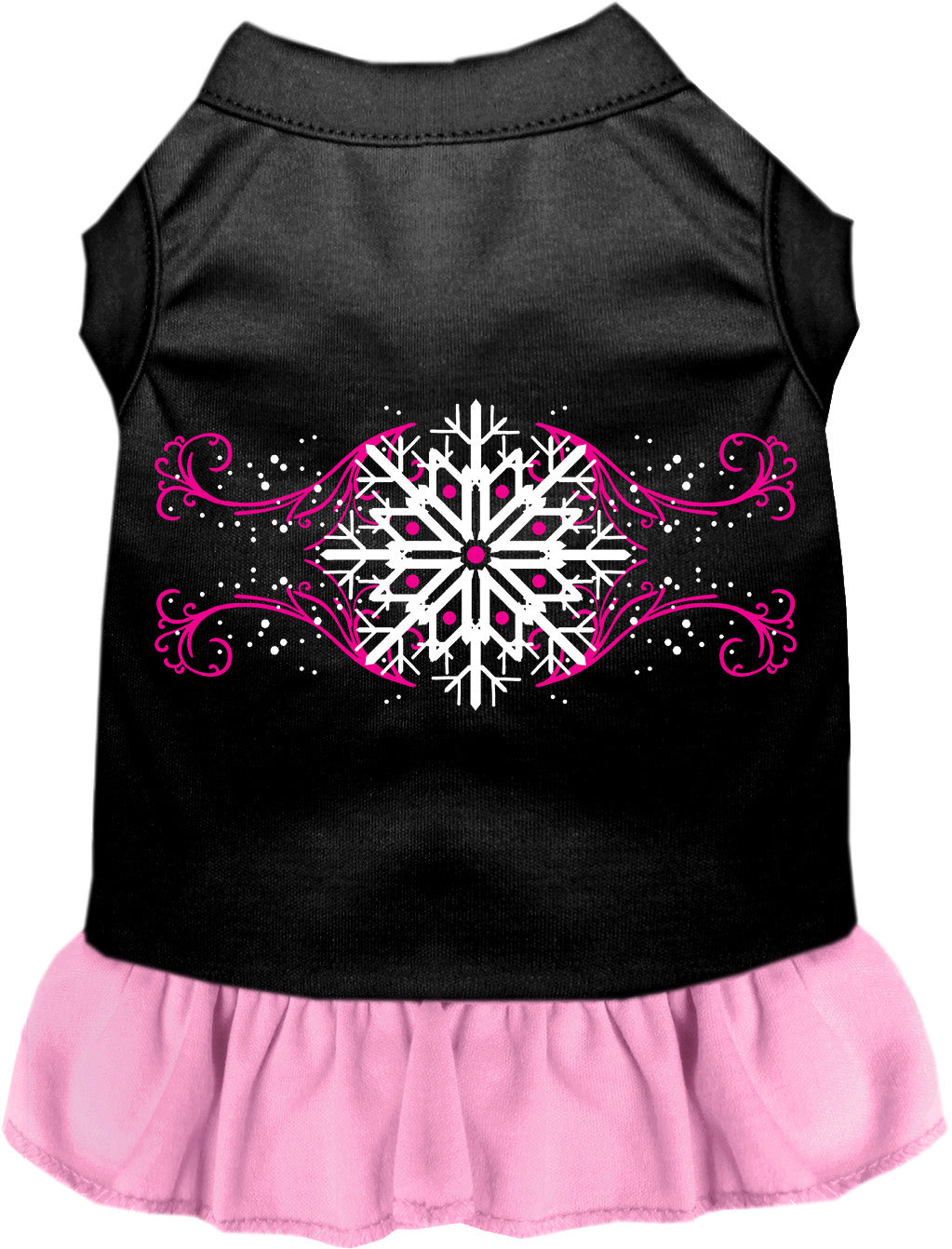 Pink Snowflake Swirls Pet Dress