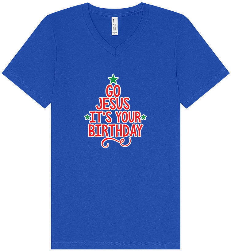 Go Jesus, It's Your Birthday Unisex V-Neck Shirt
