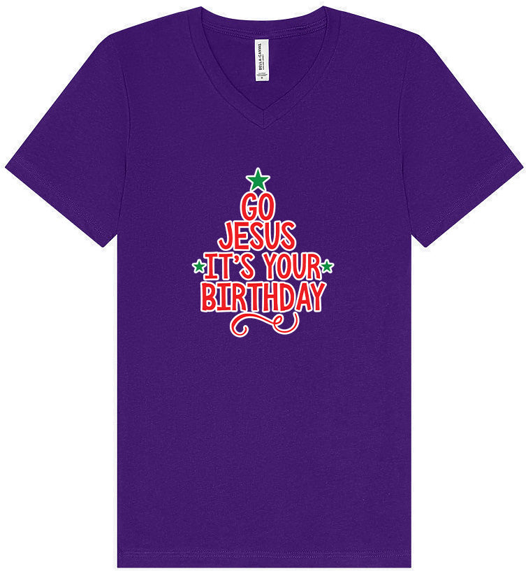 Go Jesus, It's Your Birthday Unisex V-Neck Shirt