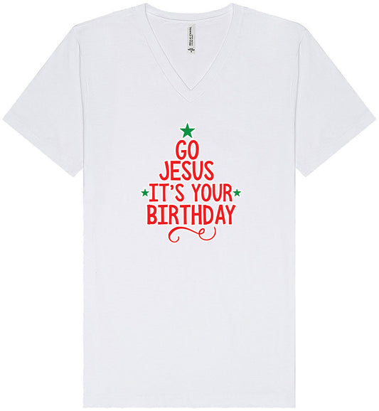 Go Jesus, It's Your Birthday Unisex V-Neck Shirt