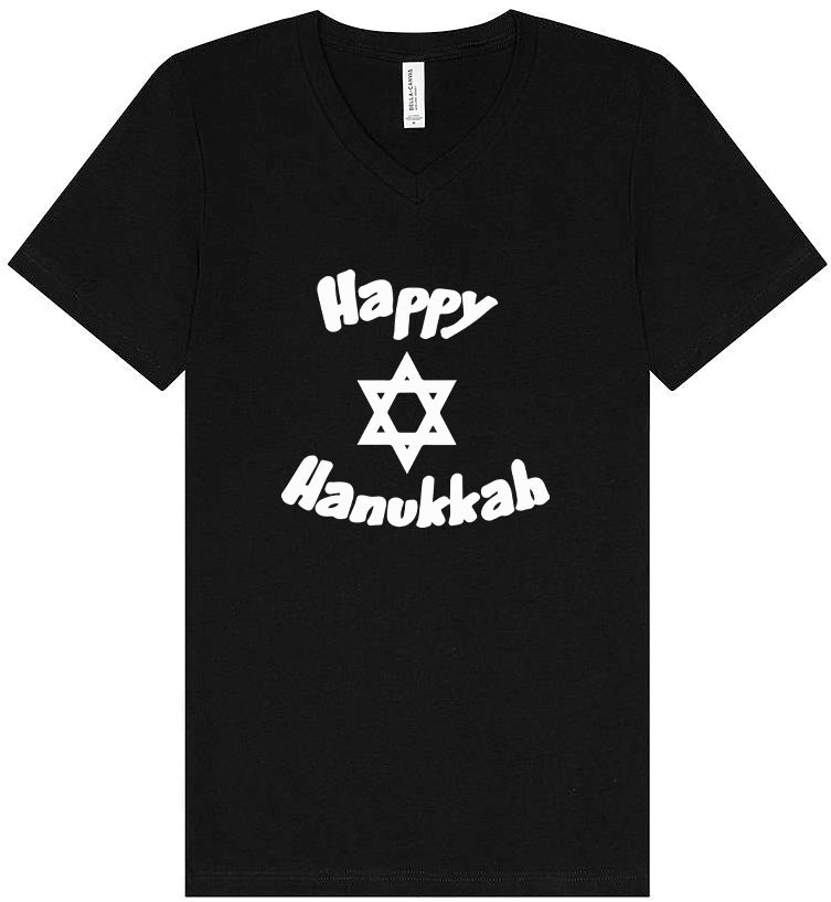 Happy Hanukkah Unisex V-Neck Shirt