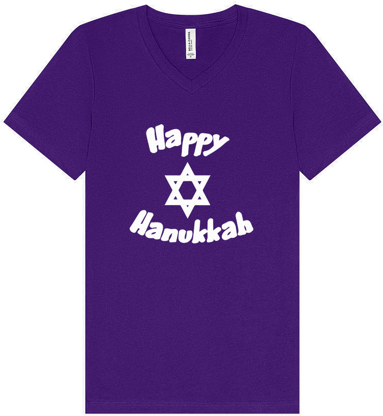 Happy Hanukkah Unisex V-Neck Shirt