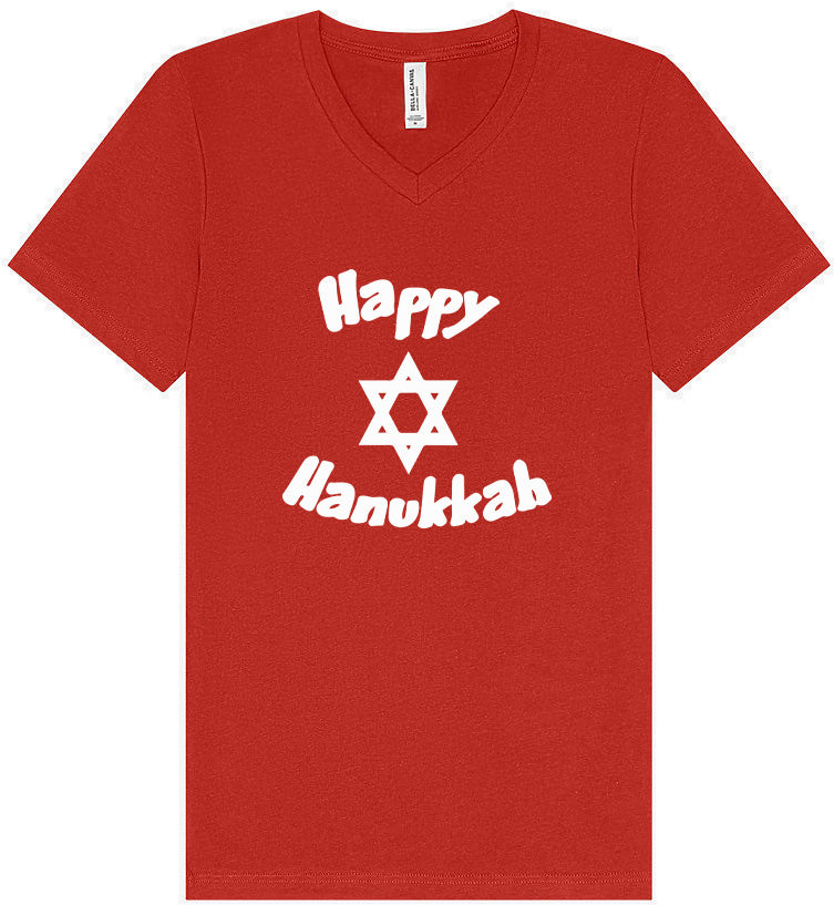 Happy Hanukkah Unisex V-Neck Shirt