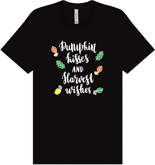 Pumpkin Kisses & Harvest Wishes Adult Bella Canvas Shirt