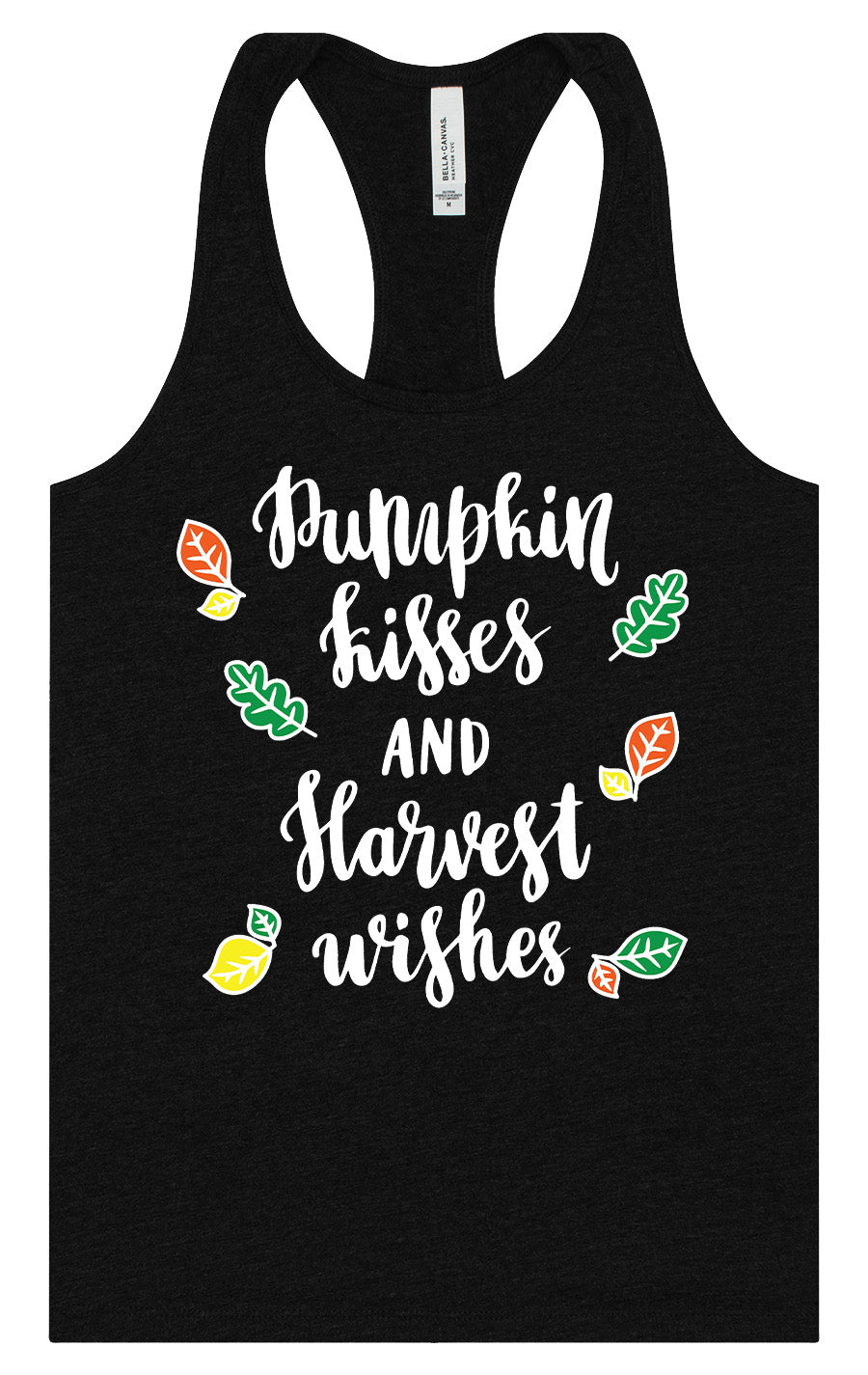 Pumpkin Kisses & Harvest Wishes Women's Racerback Tank