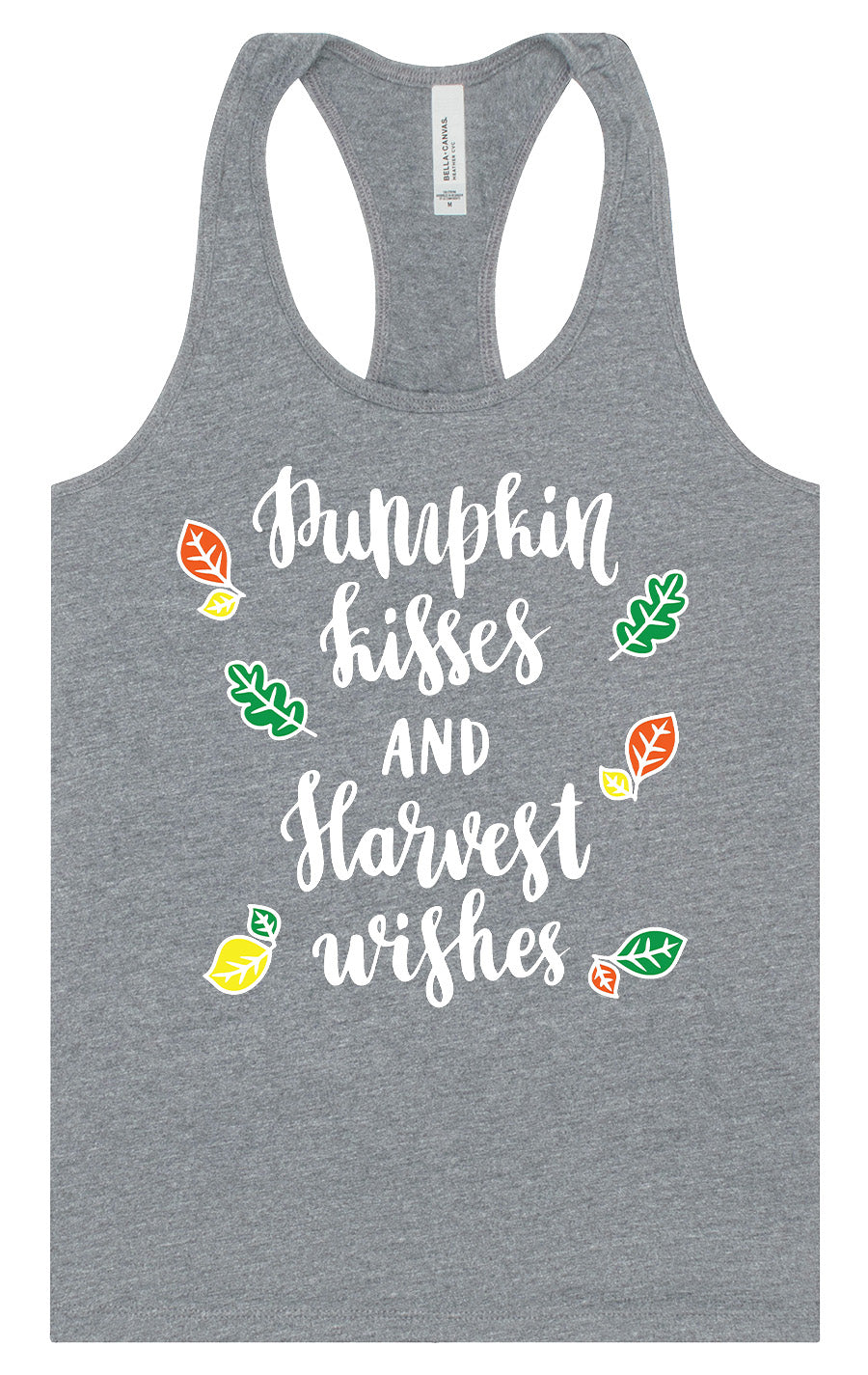 Pumpkin Kisses & Harvest Wishes Women's Racerback Tank