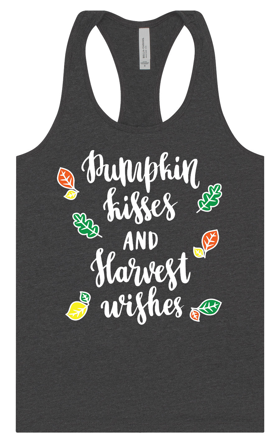Pumpkin Kisses & Harvest Wishes Women's Racerback Tank