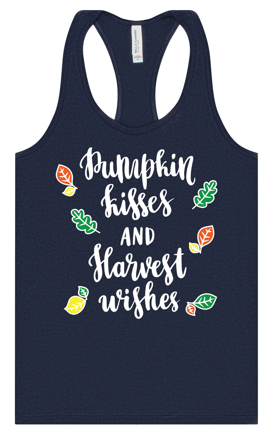 Pumpkin Kisses & Harvest Wishes Women's Racerback Tank