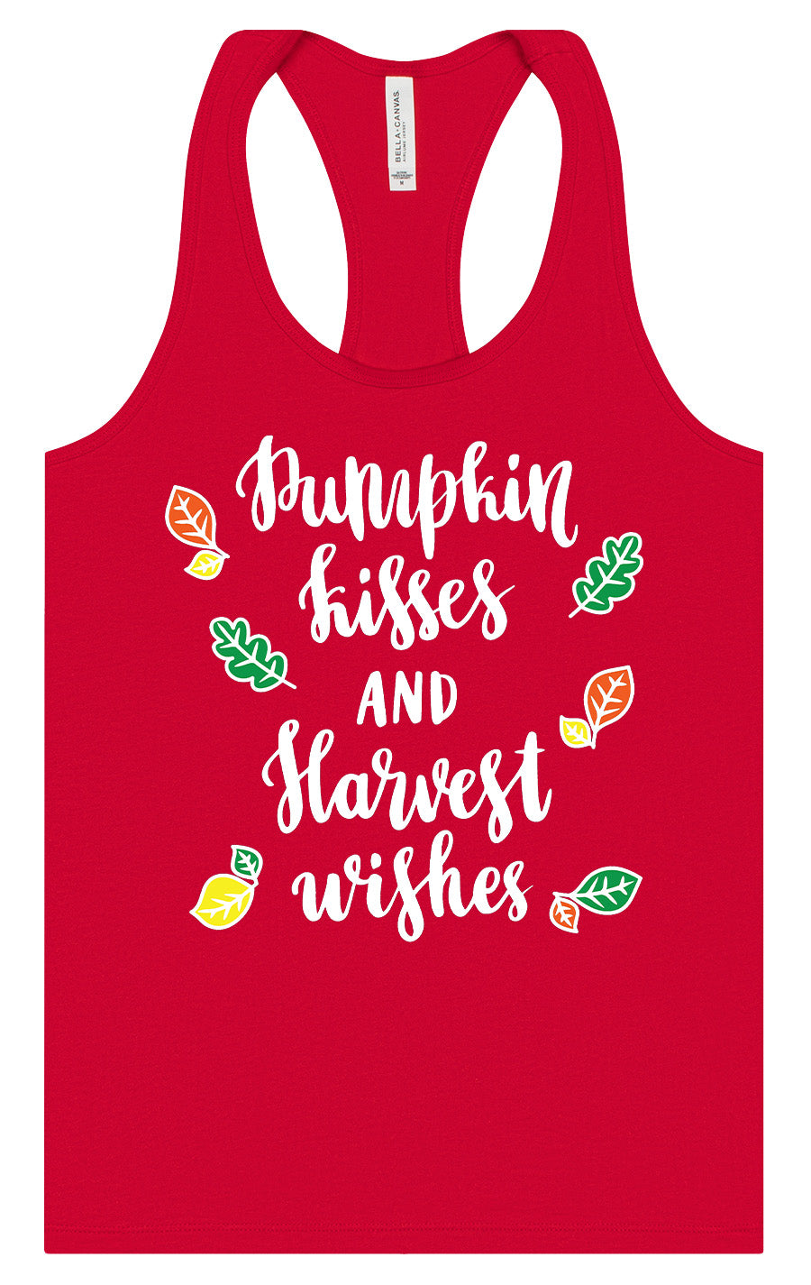 Pumpkin Kisses & Harvest Wishes Women's Racerback Tank