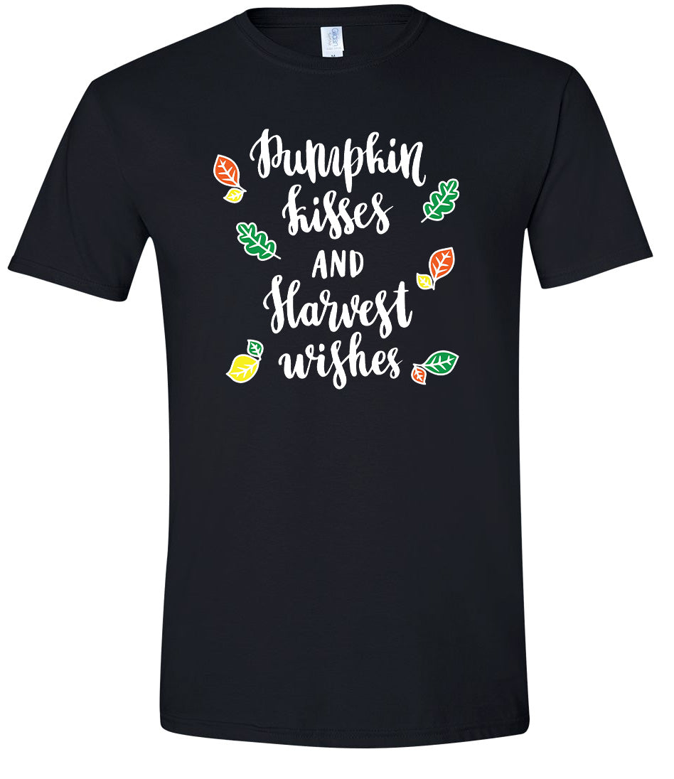Pumpkin Kisses & Harvest Wishes Adult Gildan Soft Shirt
