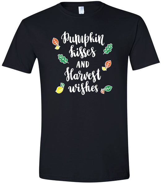 Pumpkin Kisses & Harvest Wishes Adult Gildan Soft Shirt