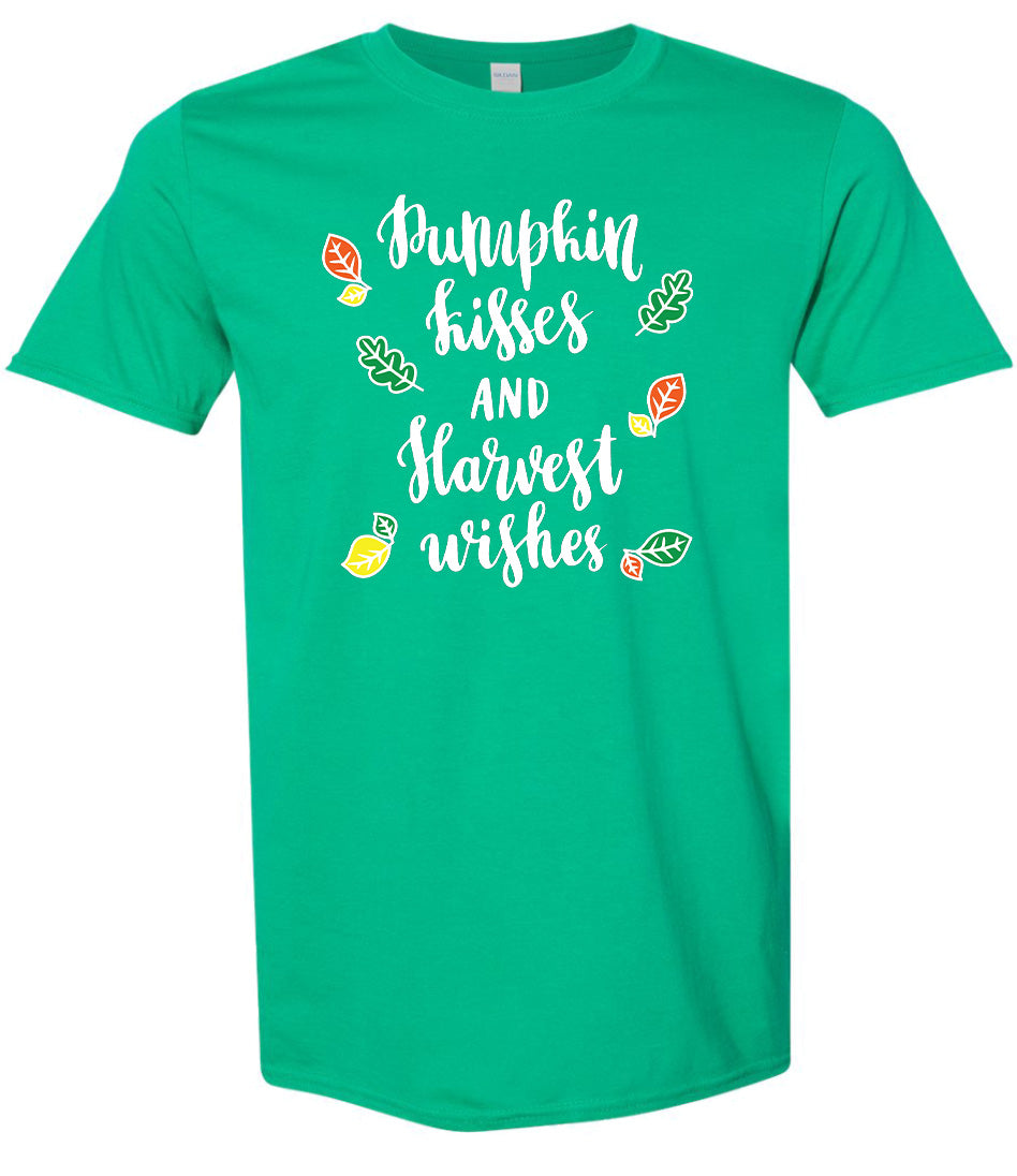 Pumpkin Kisses & Harvest Wishes Adult Gildan Soft Shirt
