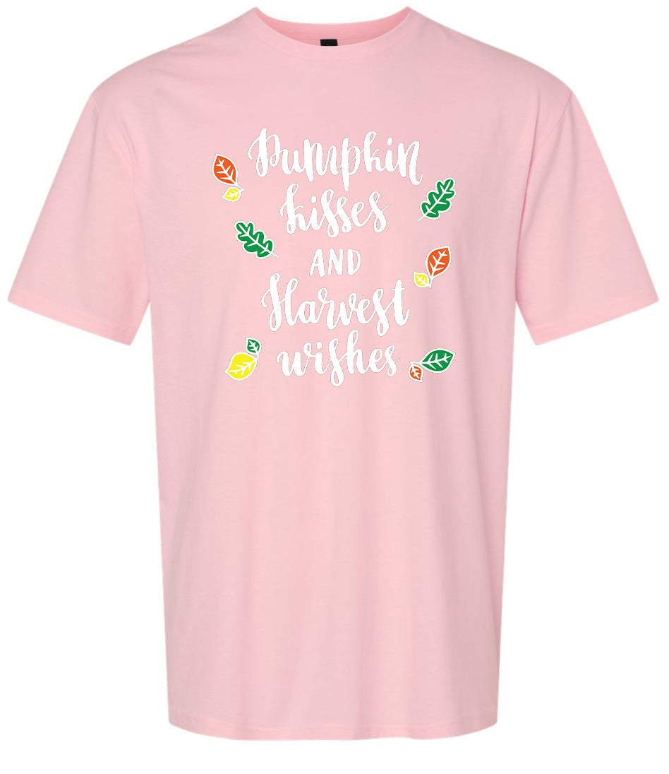 Pumpkin Kisses & Harvest Wishes Adult Gildan Soft Shirt
