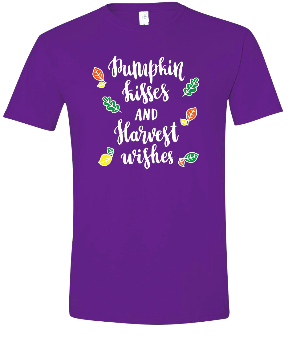 Pumpkin Kisses & Harvest Wishes Adult Gildan Soft Shirt