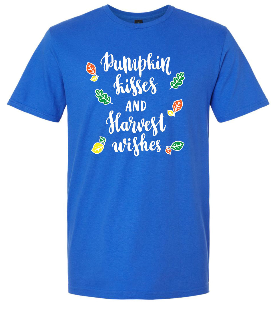 Pumpkin Kisses & Harvest Wishes Adult Gildan Soft Shirt