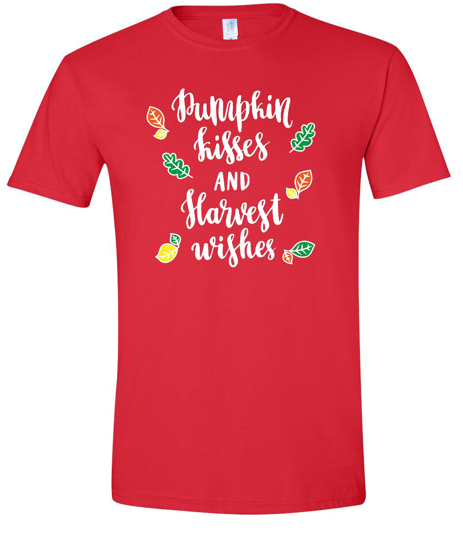Pumpkin Kisses & Harvest Wishes Adult Gildan Soft Shirt