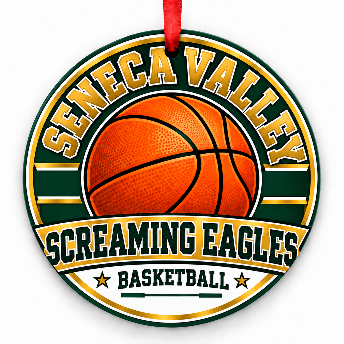 Seneca Valley High School Screaming Eagles basketball Christmas ornament