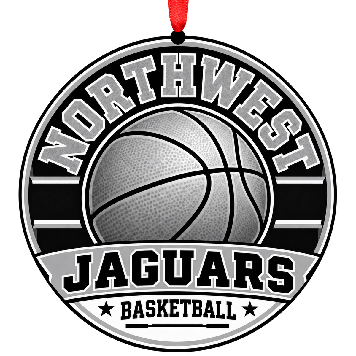 Northwest High School Jaguars basketball Christmas ornament