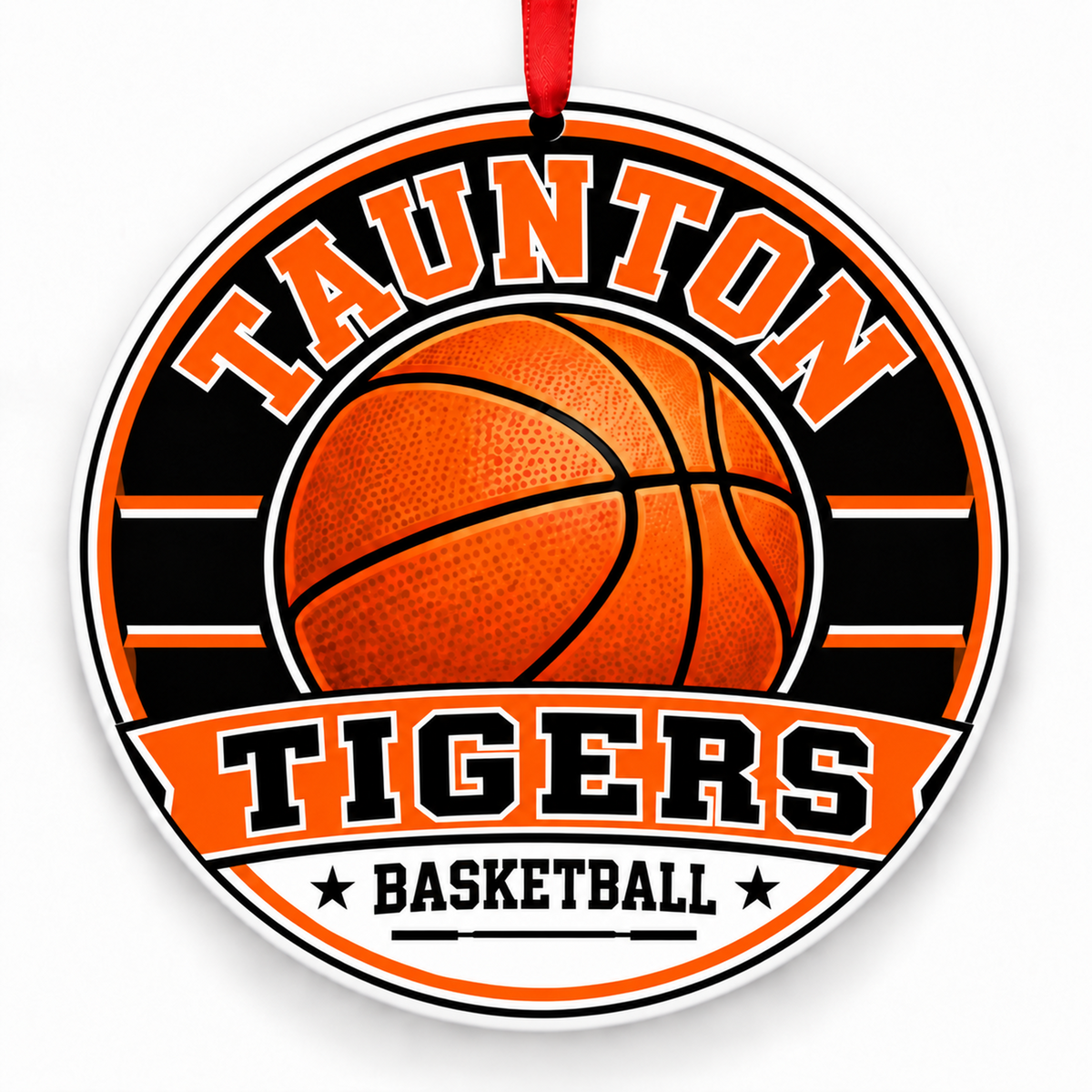 Taunton High Tigers basketball Christmas ornament