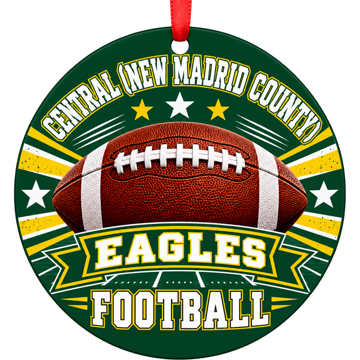 Central (New Madrid County) High School Eagles – Classic Football 3-inch football ornament, NEW MADRID, Missouri