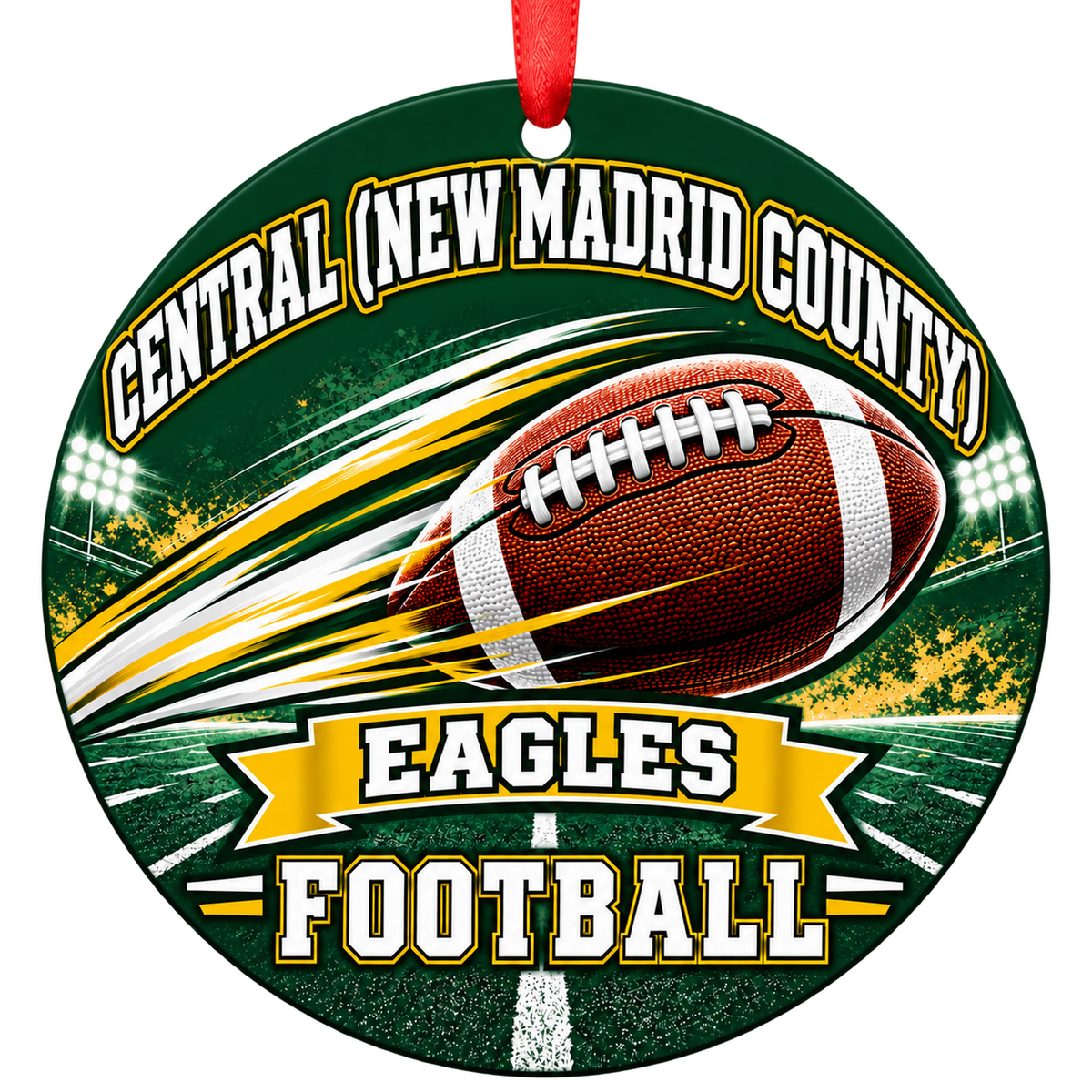 Central (New Madrid County) High School Eagles – Football in Motion 3-inch football ornament, NEW MADRID, Missouri