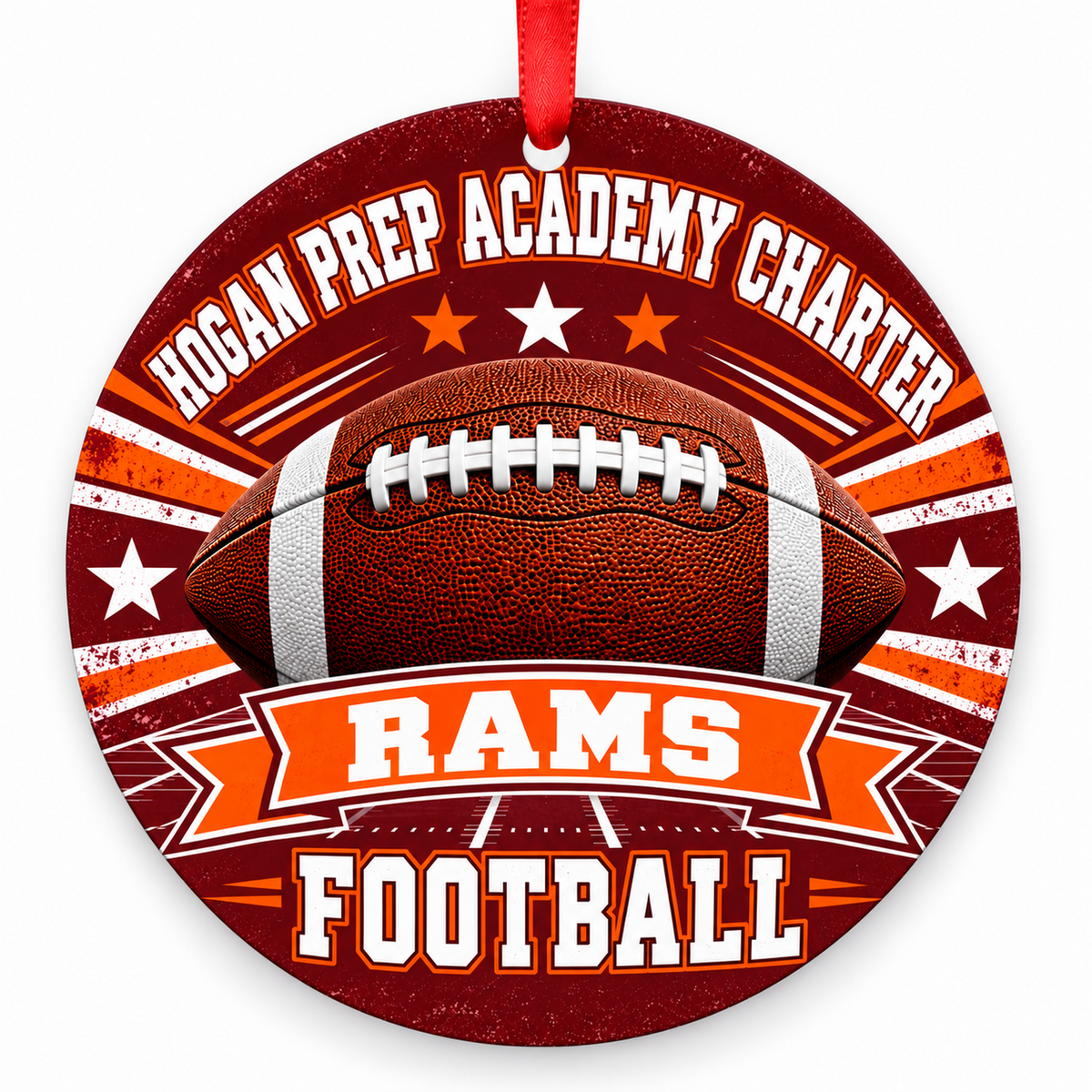 Hogan Prep Academy Charter High School Rams – Classic Football 3-inch football ornament, KANSAS CITY, Missouri