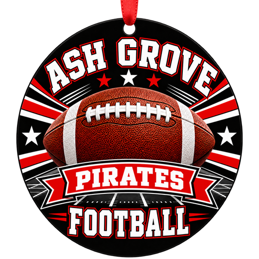 Ash Grove High School Pirates – Classic Football 3-inch football ornament, Ash Grove, Missouri