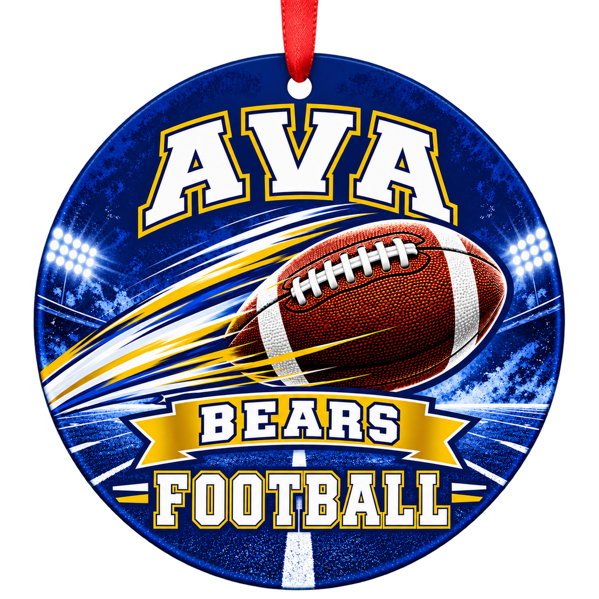 Ava High School Bears – Football in Motion 3-inch football ornament, AVA, Missouri