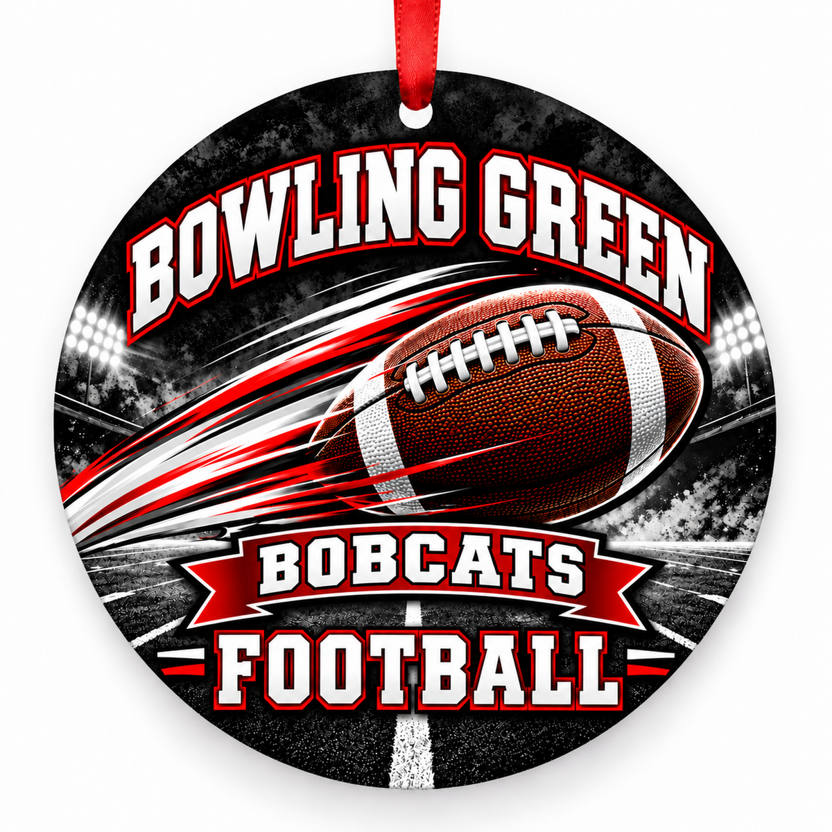 Bowling Green High School Bobcats – Football in Motion 3-inch football ornament, BOWLING GREEN, Missouri