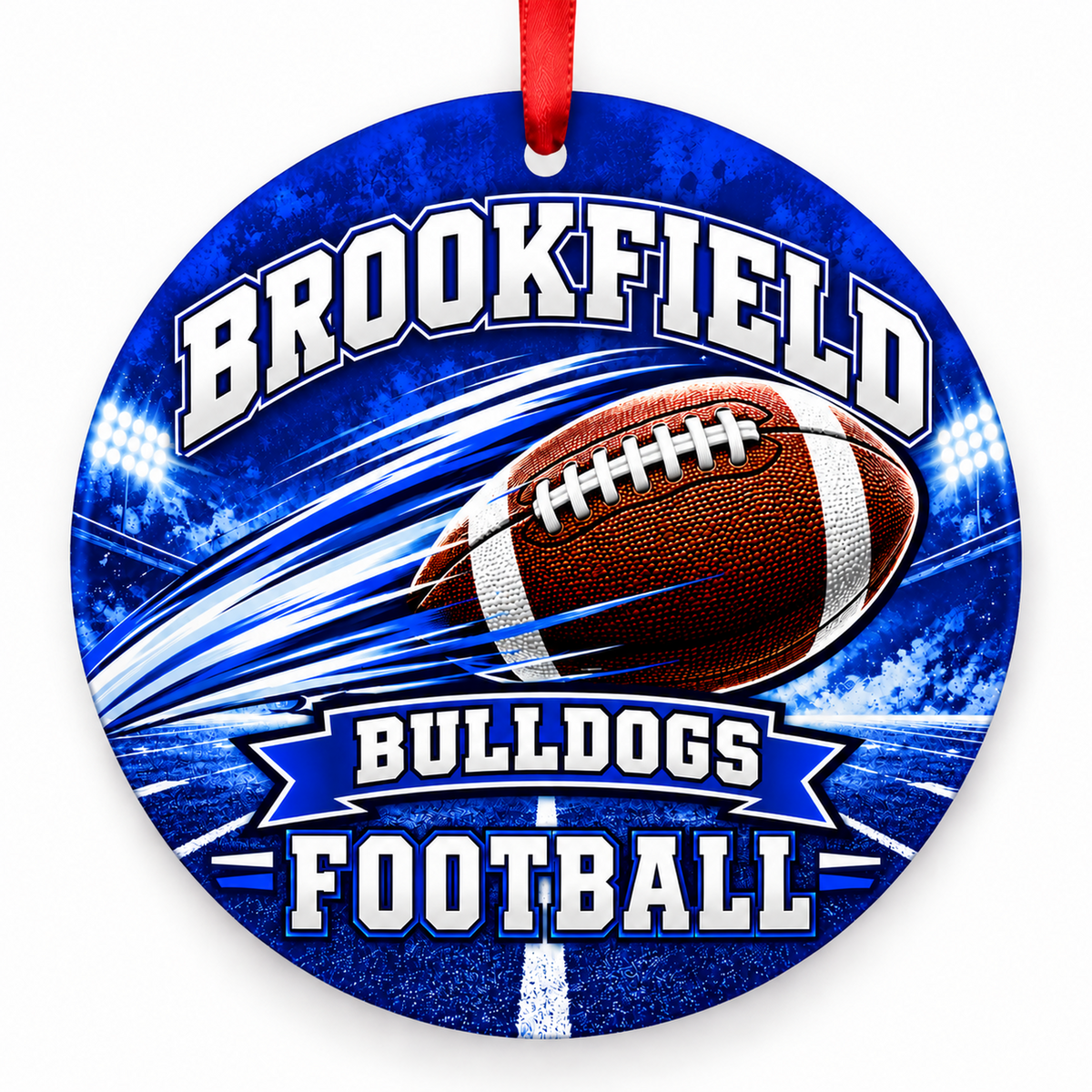 Brookfield High School Bulldogs – Football in Motion 3-inch football ornament, BROOKFIELD, Missouri