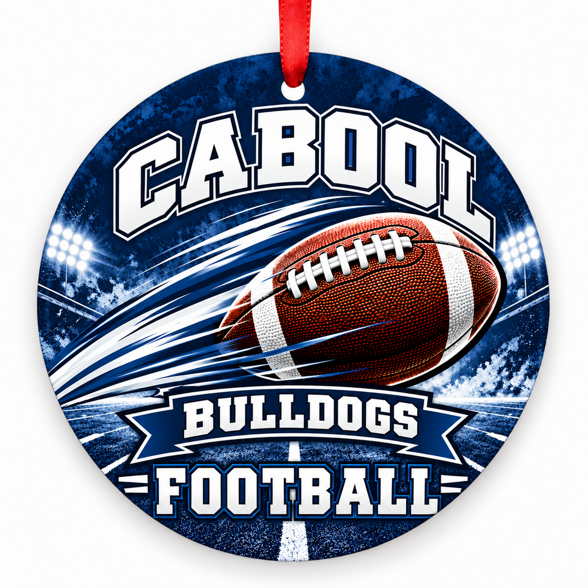 Cabool High School Bulldogs – Football in Motion 3-inch football ornament, Cabool, Missouri