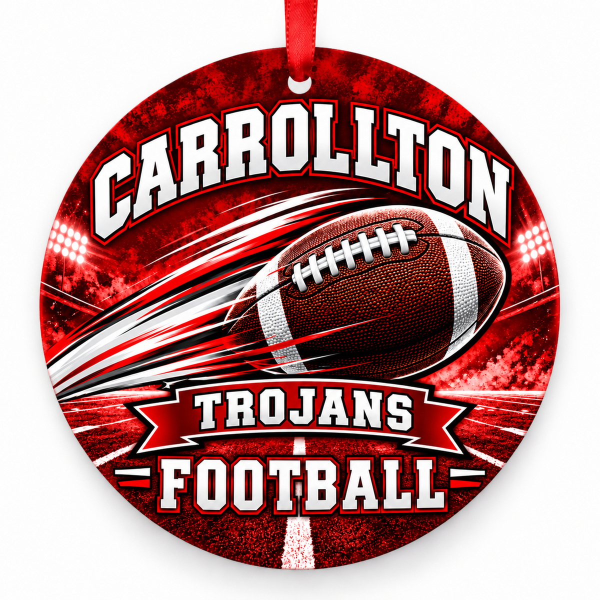 Carrollton High School Trojans – Football in Motion 3-inch football ornament, CARROLLTON, Missouri