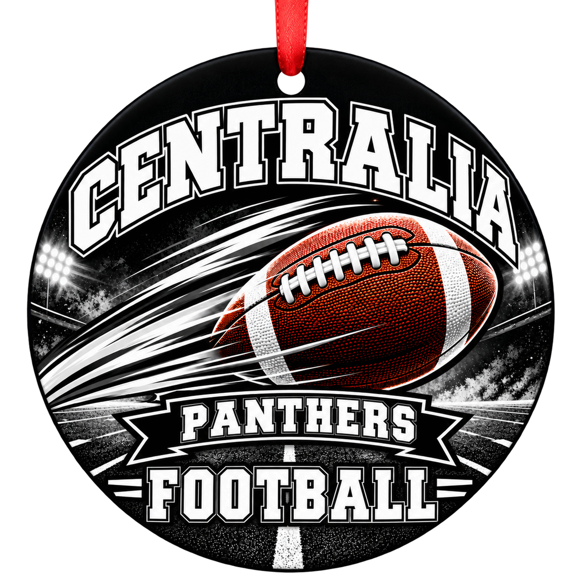 Centralia High School Panthers – Football in Motion 3-inch football ornament, CENTRALIA, Missouri